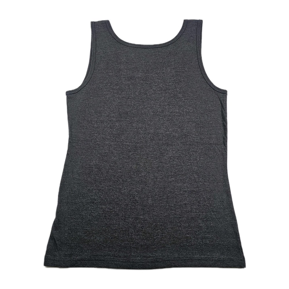 Think Positive Super Soft Womens Med Grey Charcoal Tank Top Fun Support Spellout - Picture 3 of 6